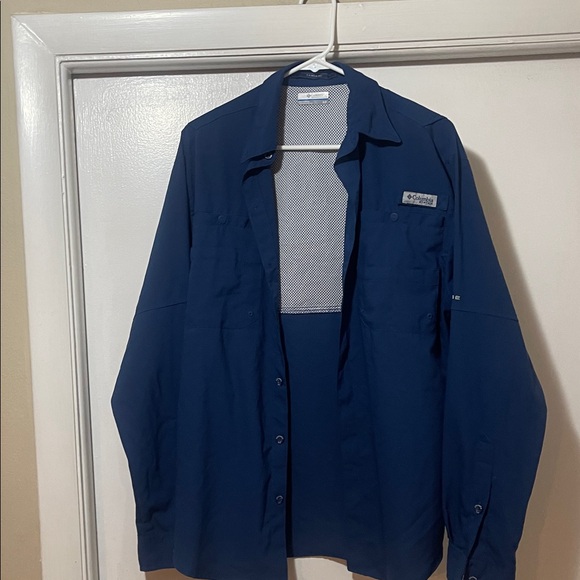 Columbia Men's Navy Shirt size small - Picture 2 of 5